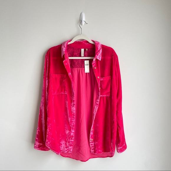 PINK VELVET BLOUSE - Picture 2 of 7